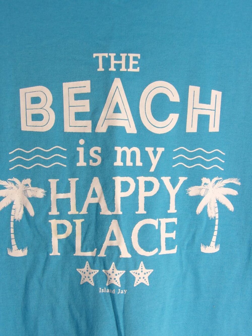 "The beach is my happy place" blue graphic tee (Women's Medium) - Picture 2 of 3